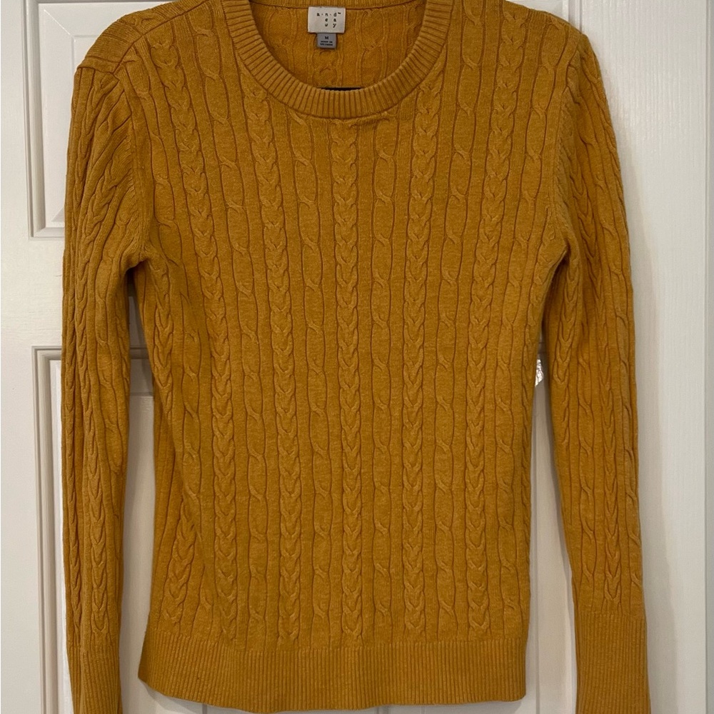 a new day Mustard Cable Knit Sweater